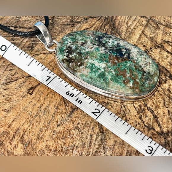 Chrysocolla Azurite Pendant 2 1/2” - Picture 10 of 11